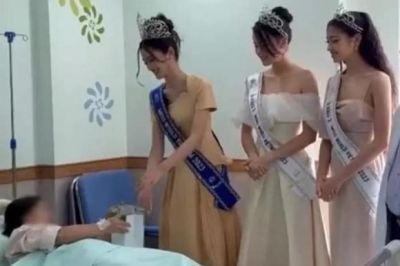 Thực hư hình ảnh top 3 Miss World Vietnam 2023 đội vương miện đi thăm bệnh nhân gây phản cảm