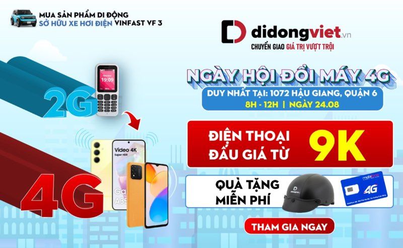 Sắm điện thoại, thêm cơ hội trúng VinFast VF3 từ Di động Việt