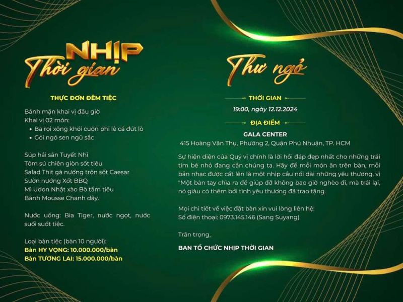 ''Nhịp thời gian'' - chương tr&igrave;nh nghệ thuật ẩm thực lan tỏa &yacute; nghĩa thiết thực g&acirc;y quỹ x&acirc;y cầu, mổ tim cho b&agrave; con ngh&egrave;o