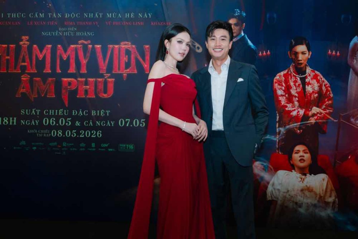 Quốc Trường đến ch&uacute;c mừng vai ch&iacute;nh của Ngọc Trinh trong phim &lsquo;Thẩm mỹ viện &acirc;m phủ&rsquo;